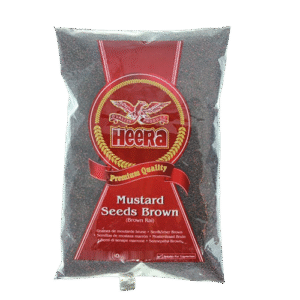 Heera Brown Mustard Seeds 400g in clear pouch packing.